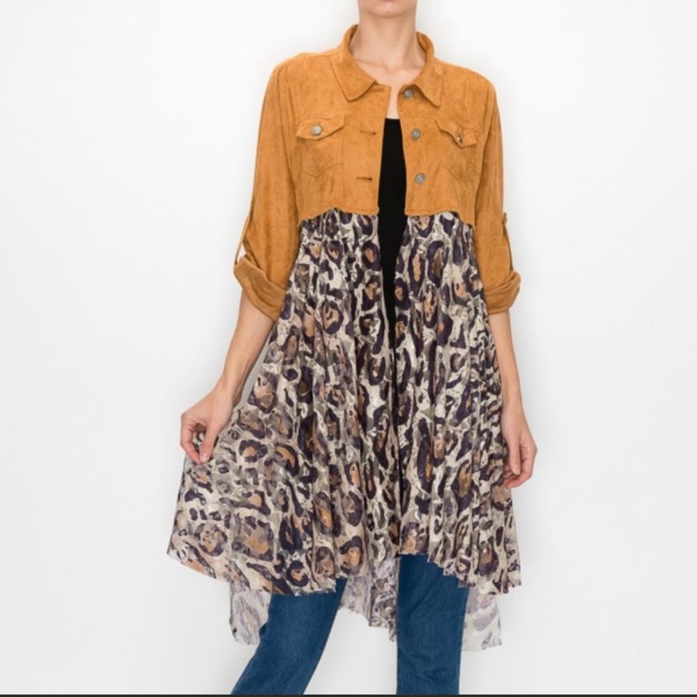 Boho SUEDE ‘n leopard LACE Jacket! 🧥🐯